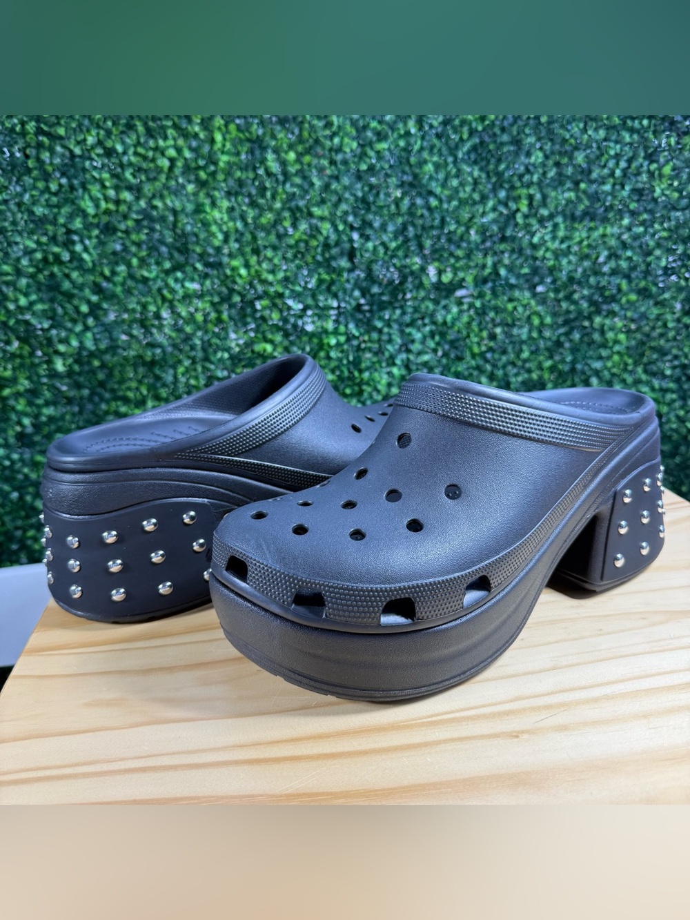 Crocs Siren Studded Clog Black Platform Heel Women’s Size 12
